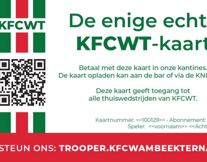 Gebruik onze KFCWT-betaalkaart